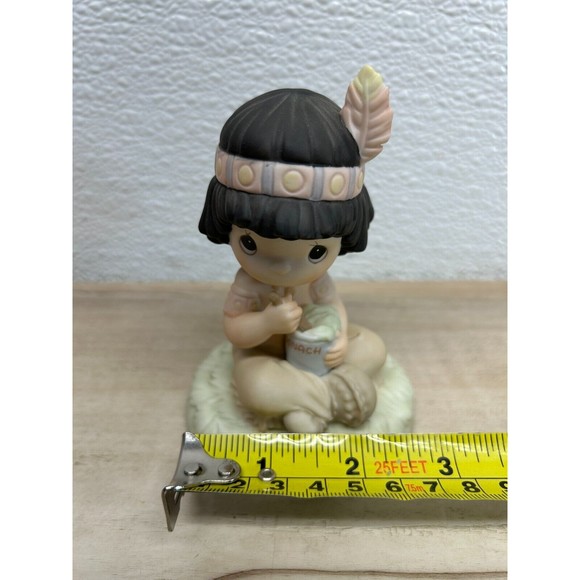 1991 Enesco Precious Moments "Lord Keep In Teepee Top Shape" Porcelain Figurine - Picture 7 of 12